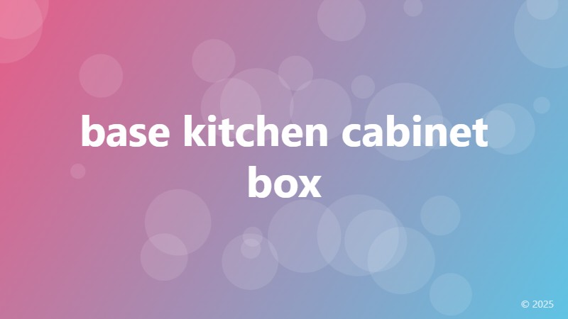 base kitchen cabinet box