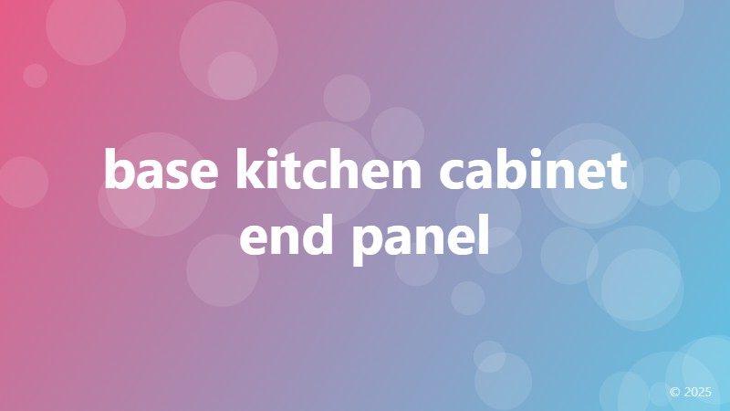 base kitchen cabinet end panel