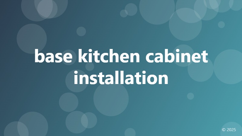 base kitchen cabinet installation