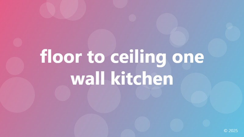 floor to ceiling one wall kitchen