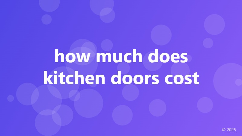how much does kitchen doors cost