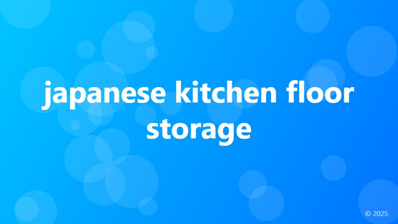 japanese kitchen floor storage