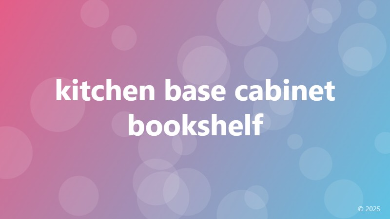 kitchen base cabinet bookshelf