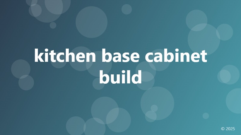 kitchen base cabinet build
