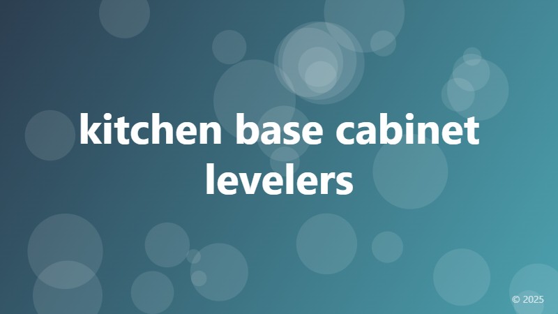kitchen base cabinet levelers