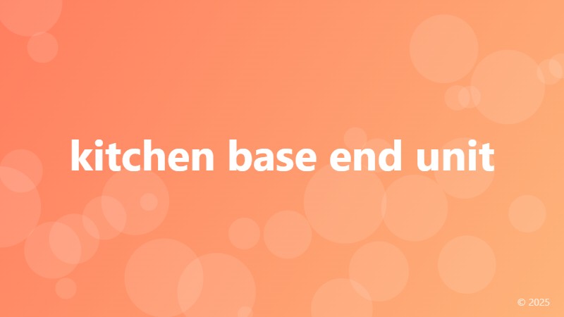 kitchen base end unit