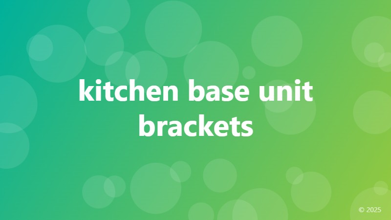kitchen base unit brackets