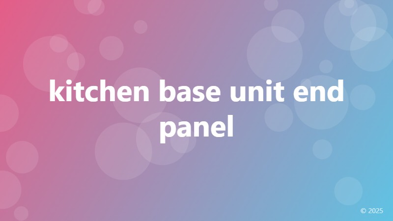 kitchen base unit end panel