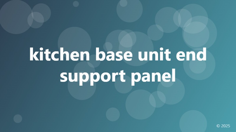 kitchen base unit end support panel
