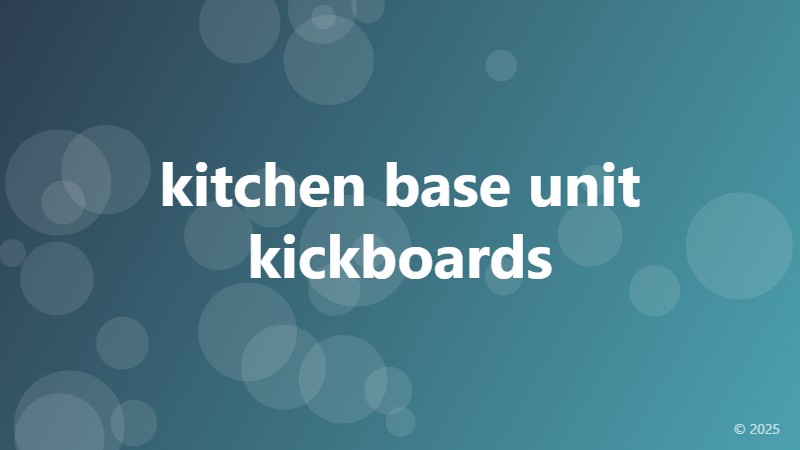kitchen base unit kickboards