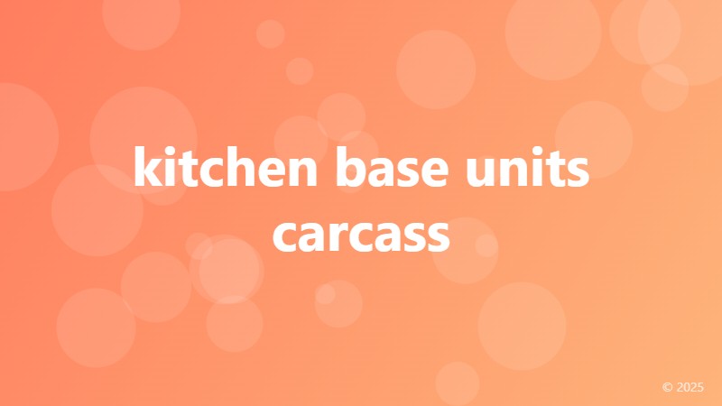 kitchen base units carcass