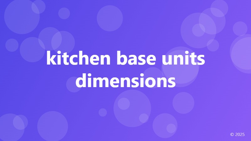 kitchen base units dimensions