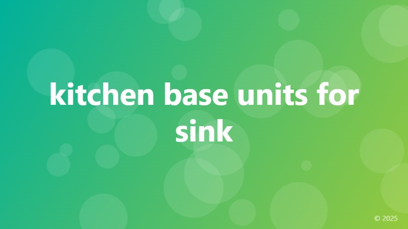 kitchen base units for sink