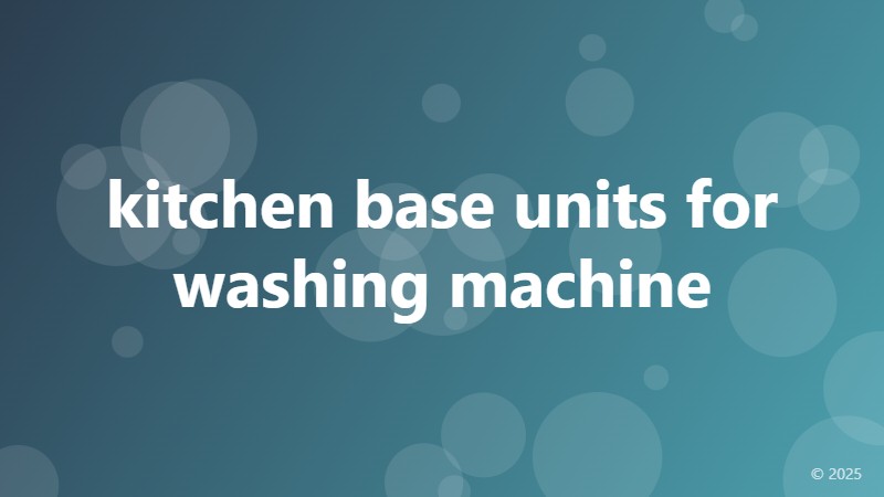 kitchen base units for washing machine