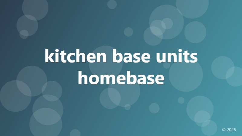kitchen base units homebase