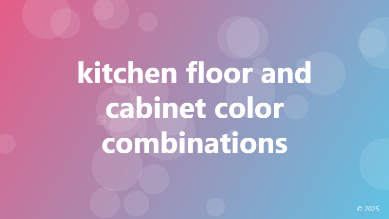 kitchen floor and cabinet color combinations
