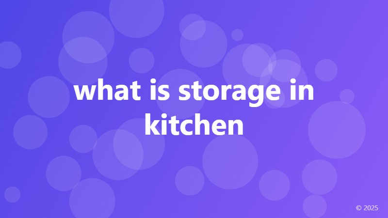 what is storage in kitchen
